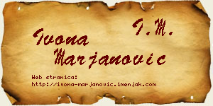 Ivona Marjanović vizit kartica